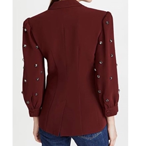 Cinq a Sept Amie Bejeweled 3/4" Puff Sleeve Tailored Fitted
Blazer Size 4 NEW - Picture 5 of 13